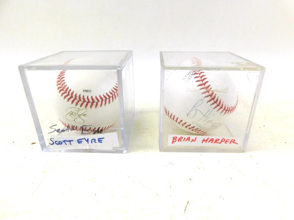 Lot of 2 Autographed Baseballs - Scott Eyre and Brian (1 of 4)
