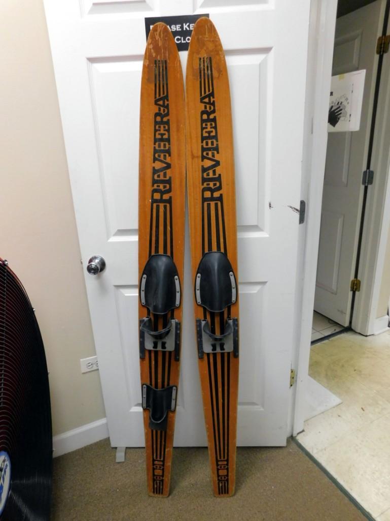 Set of Riviera Wooden Water Skis - Roughly 61" tall: Set of Riviera Wooden Water Skis - Roughly 68" tall