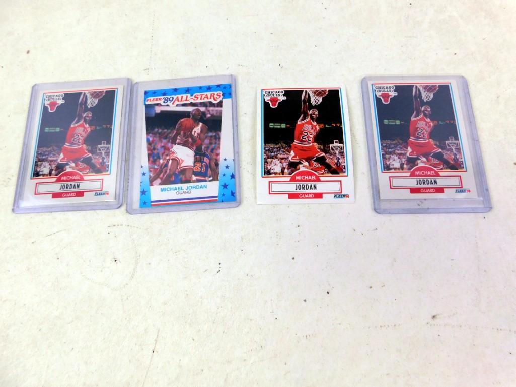 Set of 4 Michael Jordan Cards - 3 Fleer 1990 and Fleer (1 of 6)