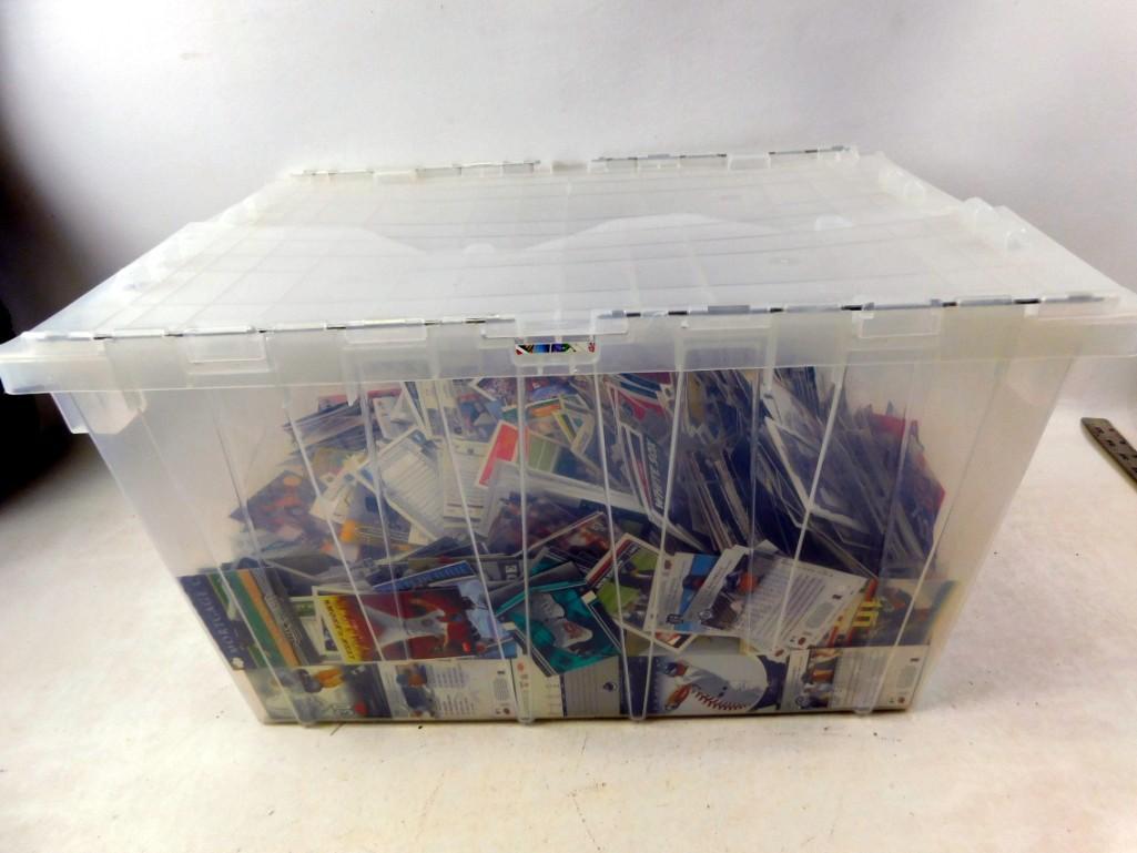 Plastic Bin full of sports cards (1 of 5)