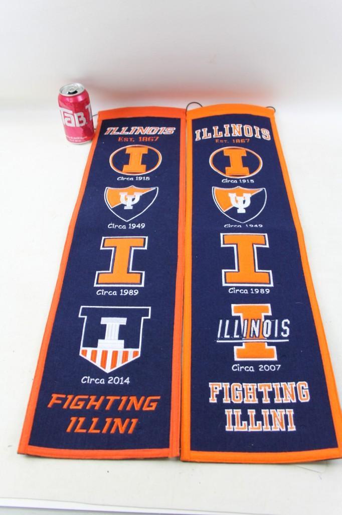 Set of 2 University of Illinois Fighting Illini Felt (1 of 5)