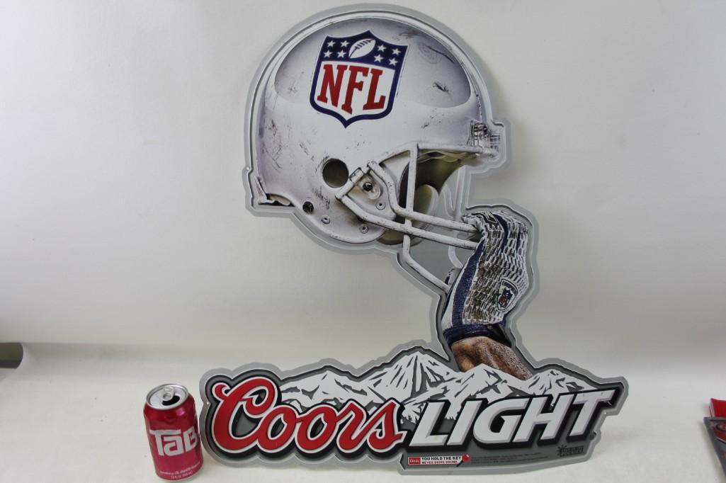 Coors Light NFL Football Metal Sign (1 of 3)