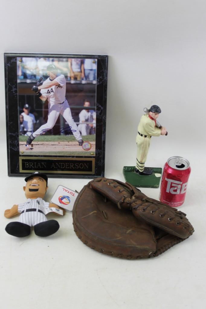 Vintage Catchers Mitt, Brian Anderson Autographed (1 of 5)