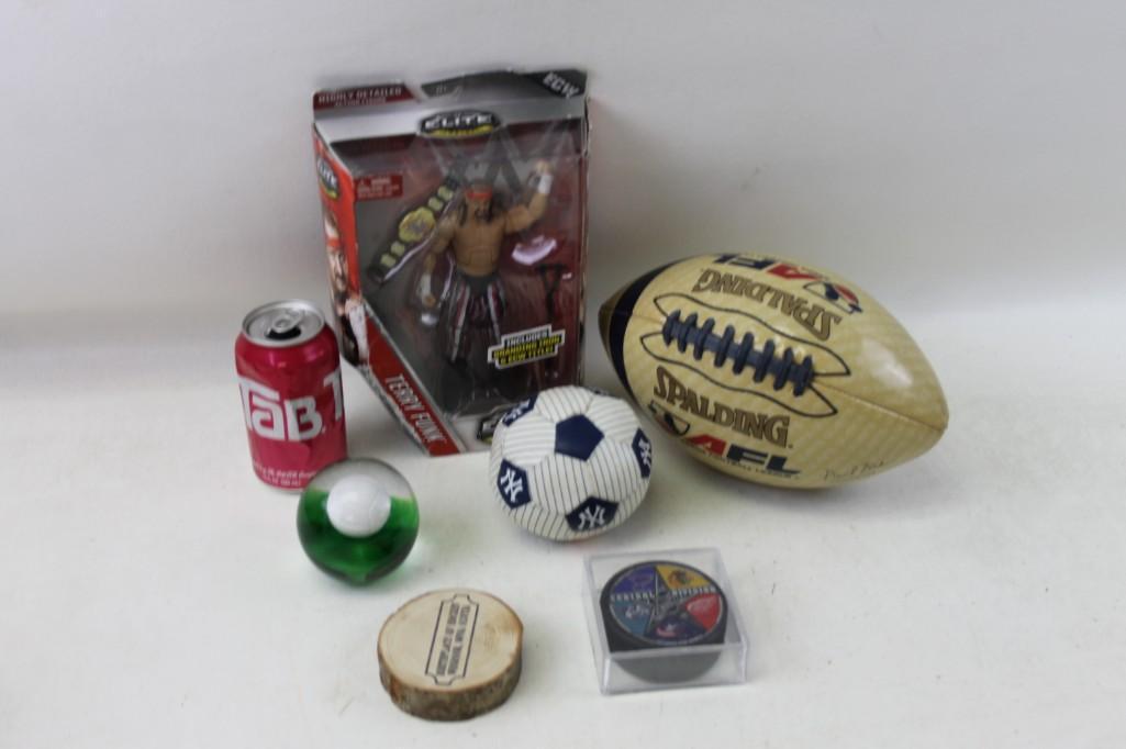 Misc. Sports Lot - Terry Funk Action Figure, Mini Balls (1 of 8)