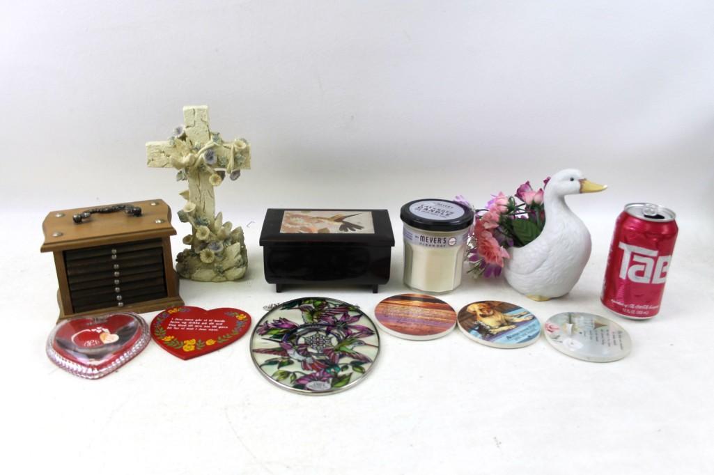 Decor Lot incl Coasters , Candle , Goose Planter , (1 of 7)