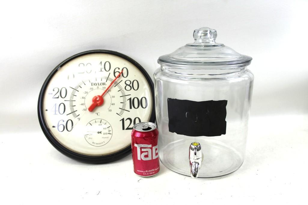 Outdoor Thermometer and a Glass Drink Dispenser (1 of 5)
