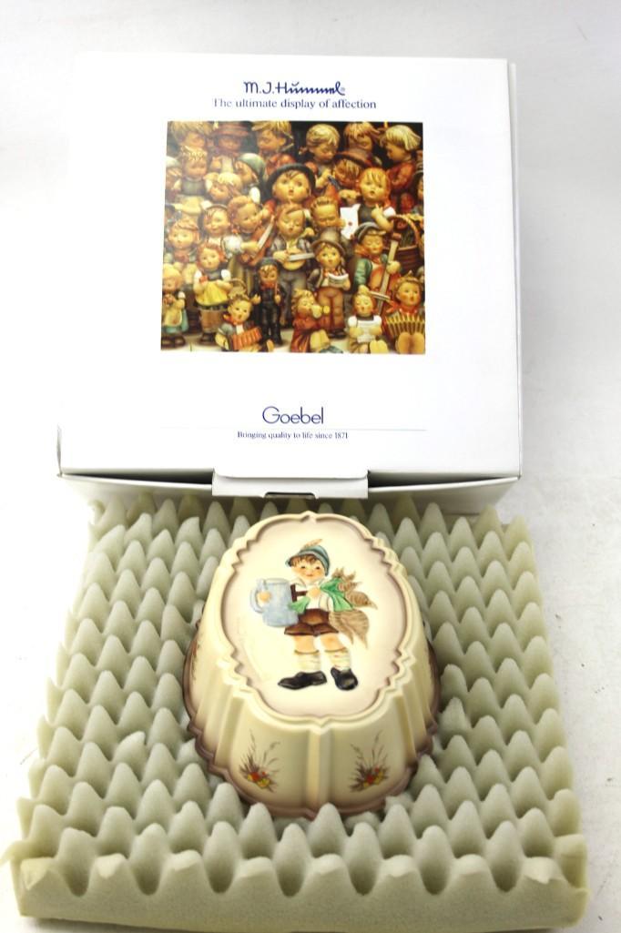 Goebel Hummel Jello Mold or Wall Hanging Boy with: Goebel Hummel Jello Mold or Wall Hanging Boy with Turnips and Pitcher incl original box