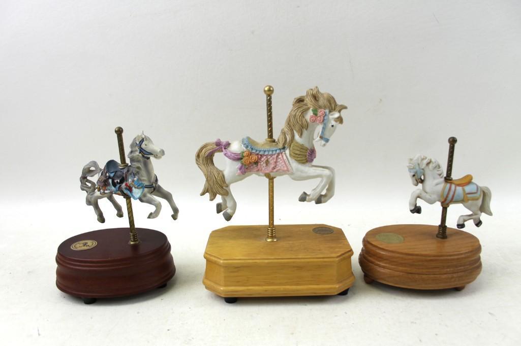 Lot of 3 Carousel Horse Music Boxes (1 of 6)