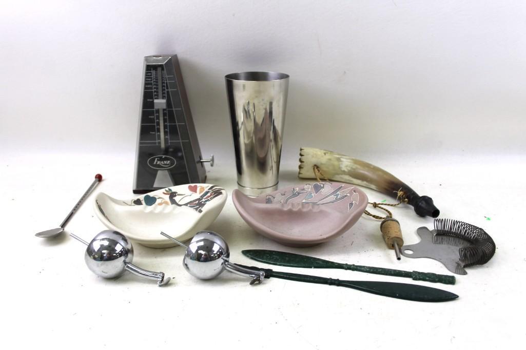 Vintage Lot incl Ashtrays , Metronome , etc (1 of 7)