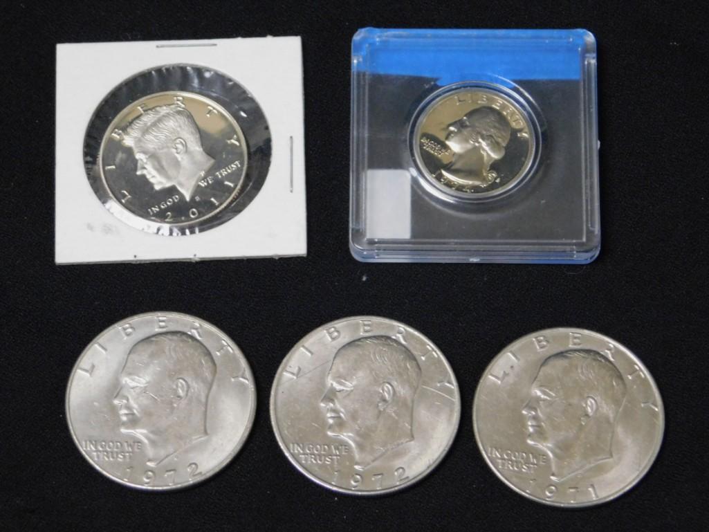 Misc. Coin Lot 1974S Proof Quarter, 2011S Proof Kennedy (1 of 4)