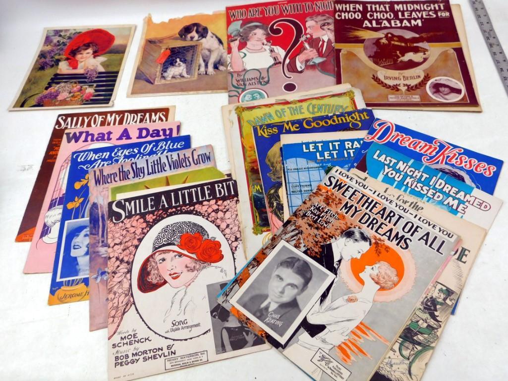 Old Ephemera Lot including 1920's , Sheet Music, etc. (1 of 8)