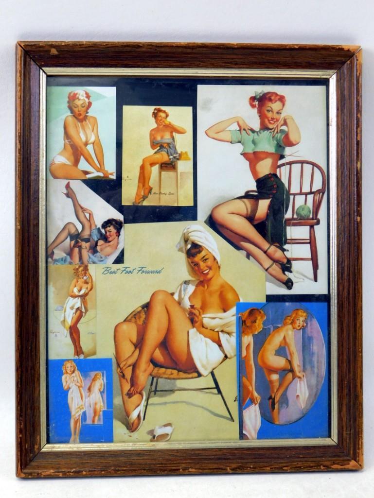 Gil Elvgren 1950's Pin Up Girl Picture Collage Framed (1 of 4)