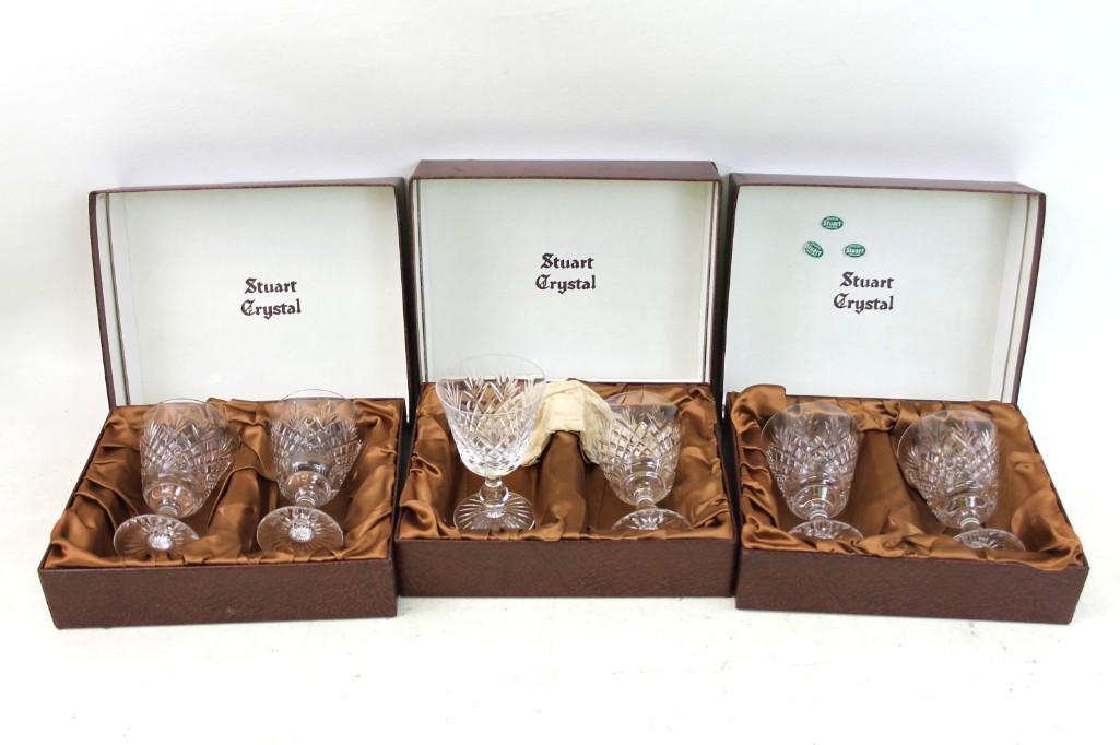 Set of 6 Stuart Crystal Stemware Glasses New in Boxes (1 of 7)