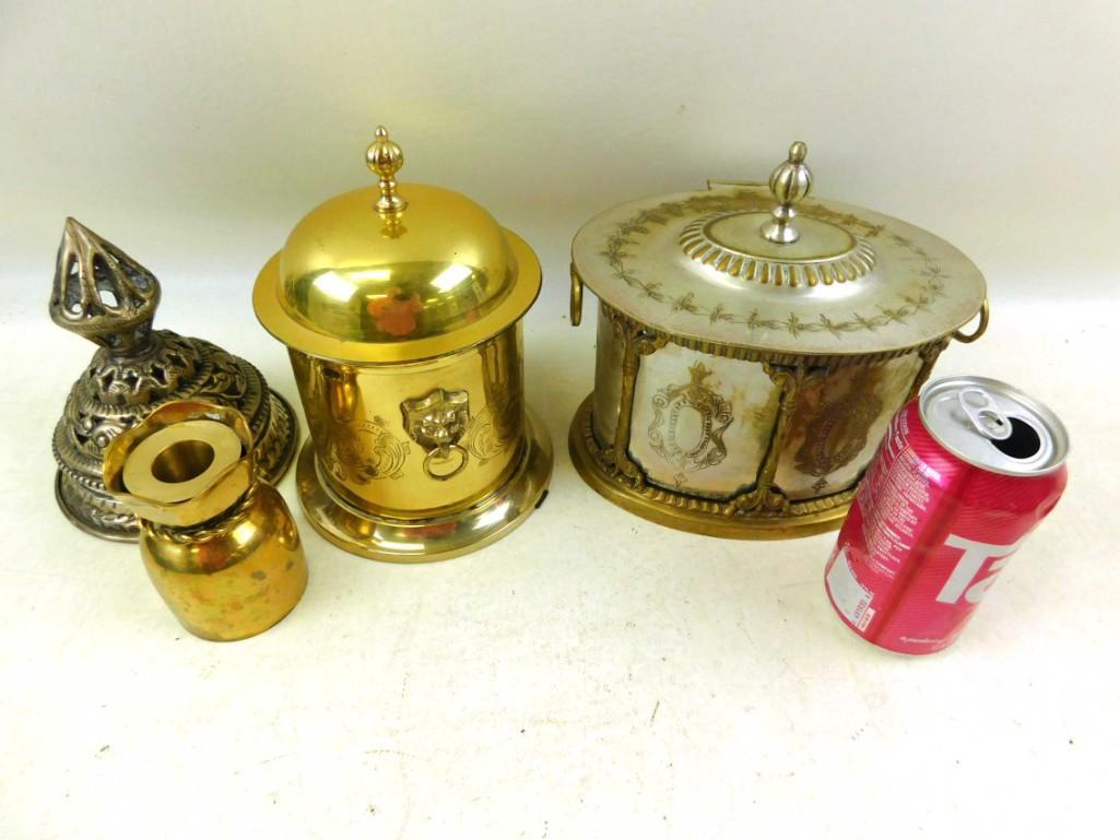 Lot of Vintage Metal Decor Items incl Trinket Boxes (1 of 2)
