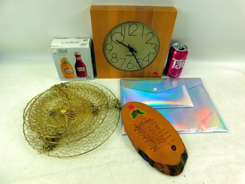 Seth Thomas Clock, Hanging Basket, Cardinal Salt and (1 of 3)