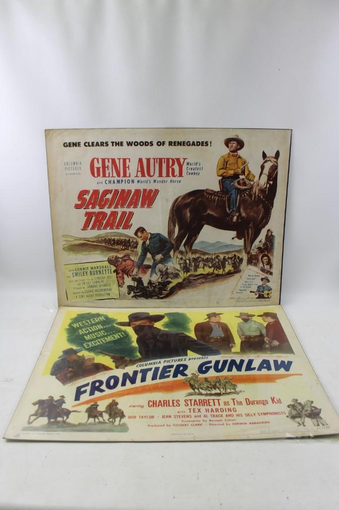 Lot of 2 Vintage Movie Posters - Saginaw Trail and (1 of 4)