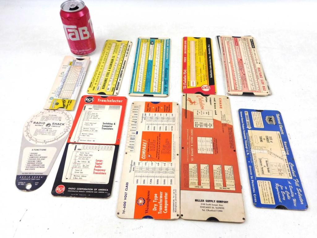 Lot of Vintage Sliding Scales , Reactance Slide Rule , (1 of 4)