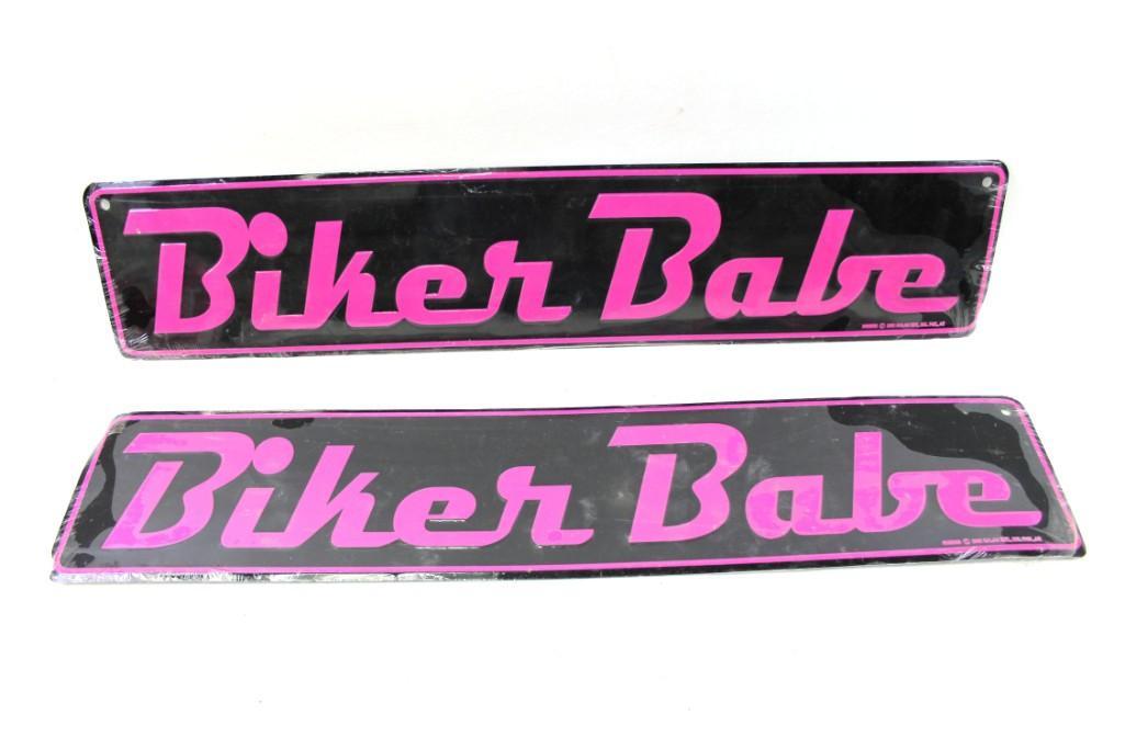2 Metal Biker Babe Signs New in Package (1 of 3)