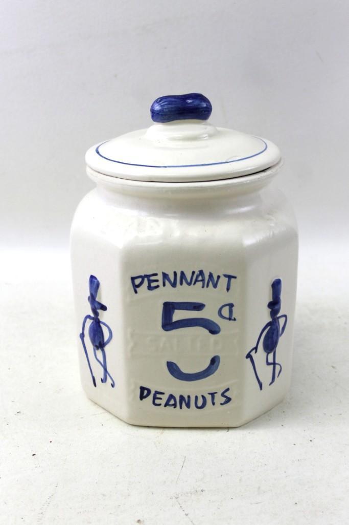 Pennant Salted Peanuts Ceramic Cookie Jar or Peanut Jar (1 of 4)