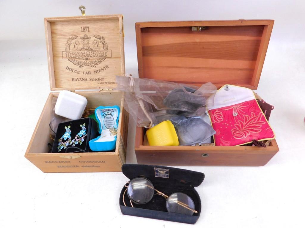 Misc Lot incl Vintage Eyeglasses , Cigar Boxes , (1 of 5)