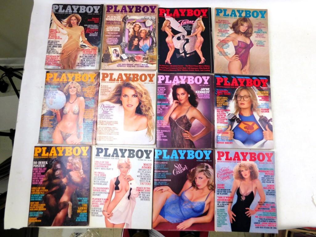 Lot of 12 Playboy Magazines 1981 Complete year January (1 of 3)