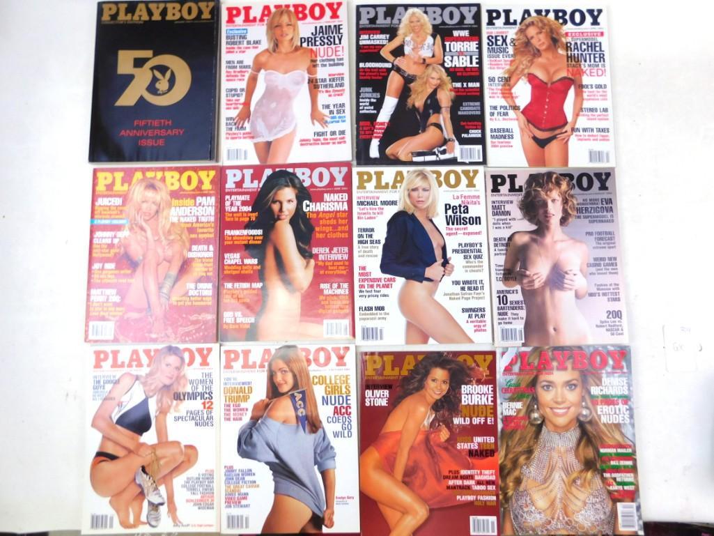 Lot of 12 Playboy Magazines 2004 Complete year January (1 of 3)