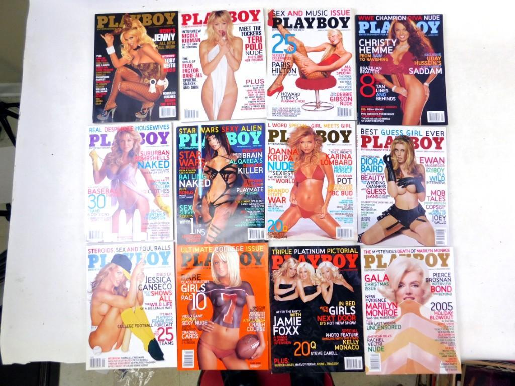 Lot of 12 Playboy Magazines 2005 Complete year January (1 of 3)