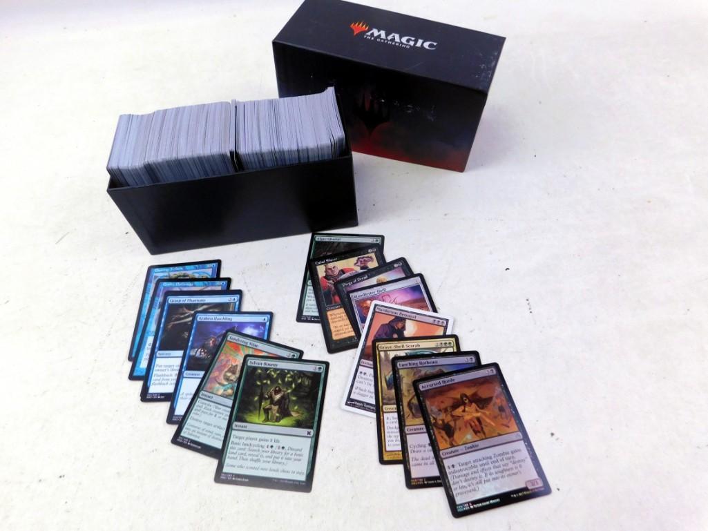 Box of Approximately 500 Magic the Gathering Cards: Box of Approximately 500 Magic the Gathering Cards - First picture of the spread is what the consignor wanted us to show. The last spread is from a random pull
