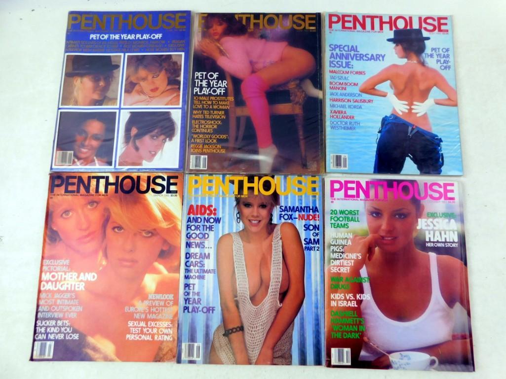 Lot of 6 Penthouse Magazines from the 1980's (1 of 4)
