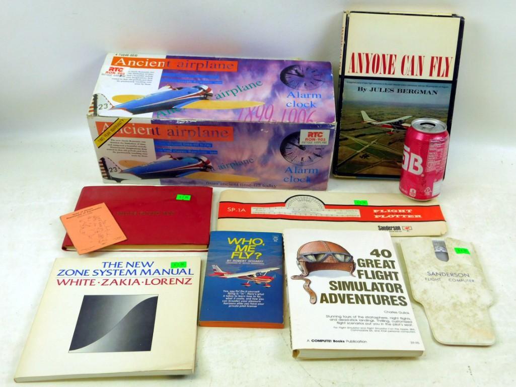 Airplane Lot - Books, Alarm Clock Model, Flight (1 of 2)