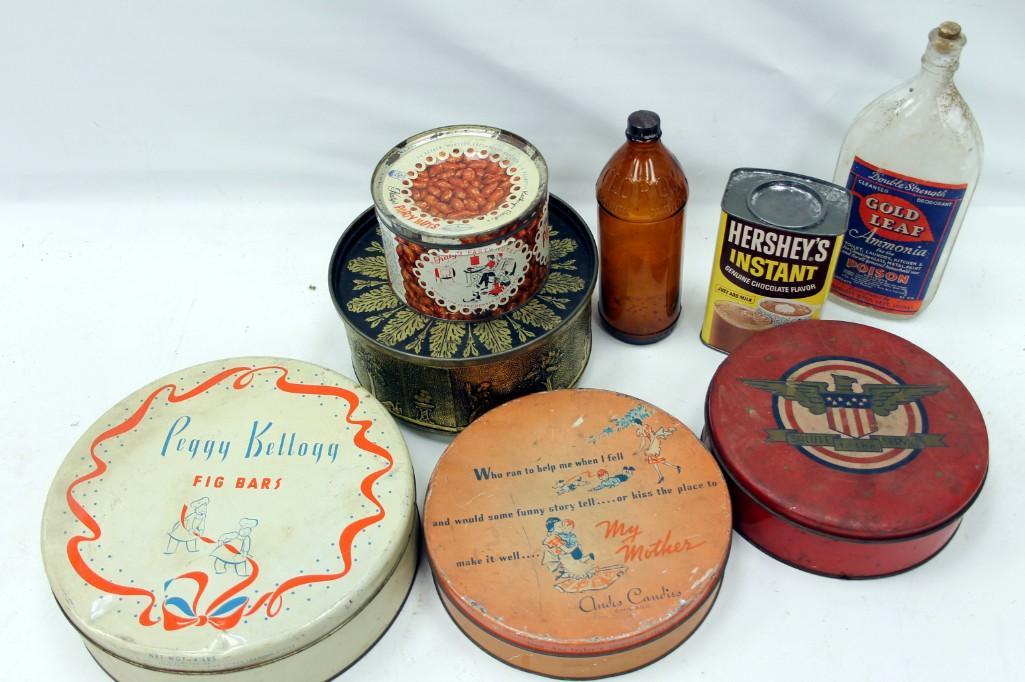 Lot of VIntage Tins and Bottles, etc. (1 of 8)