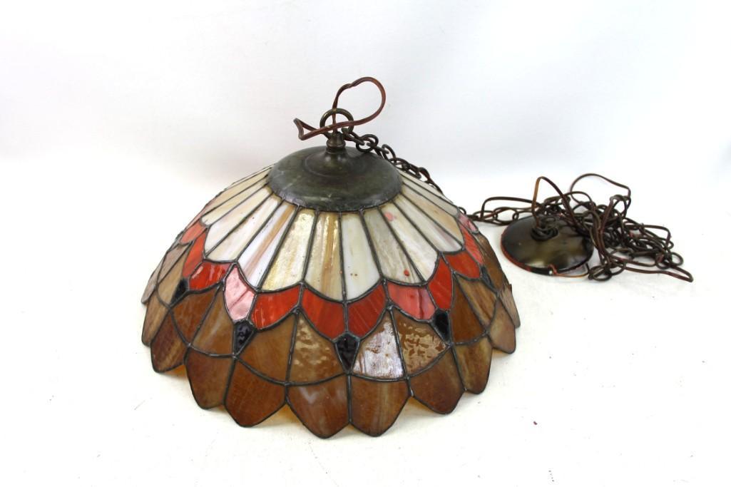 Stained Glass Hanging Light Fixture or Lamp (1 of 4)