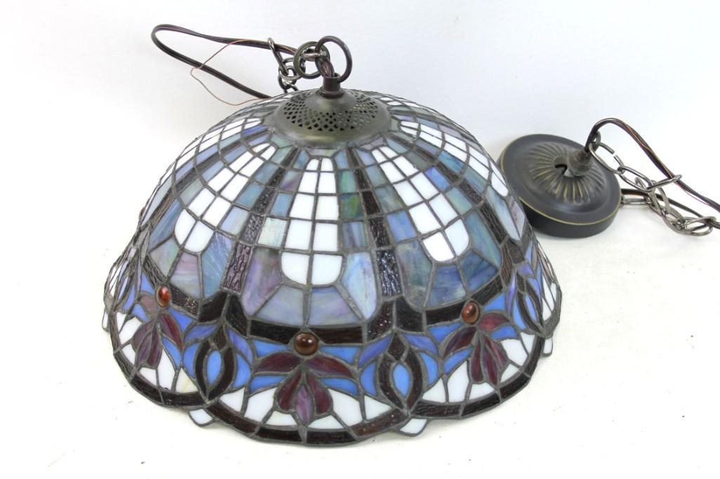 Stained Glass Hanging Light Fixture or Lamp (1 of 4)