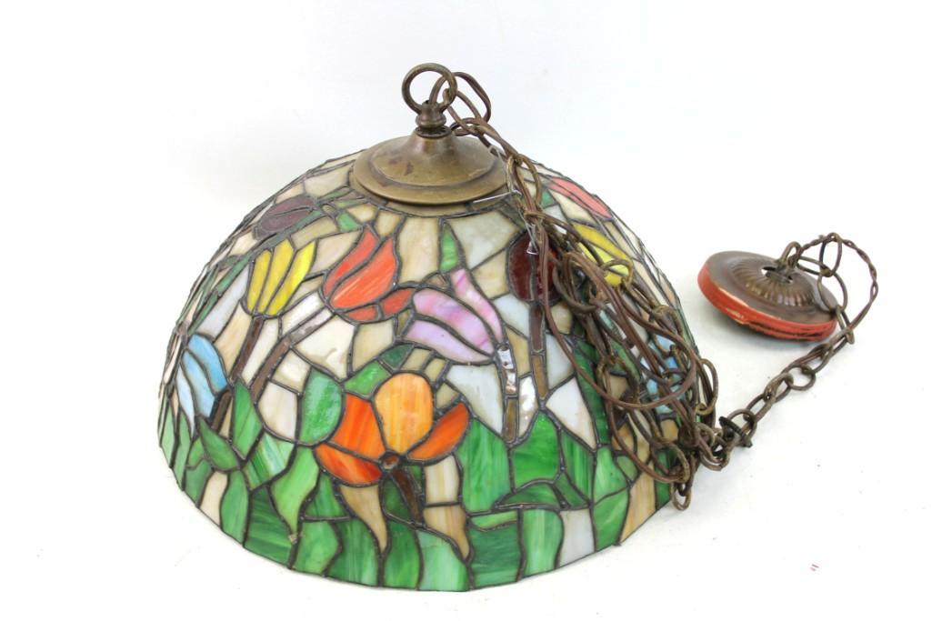 Stained Glass Hanging Light Fixture or Lamp (1 of 5)
