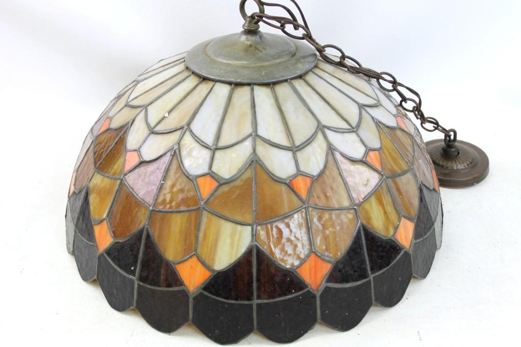 Stained Glass Hanging Light Fixture or Lamp (1 of 5)