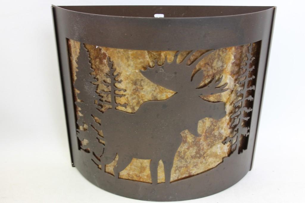 Metal Moose Design Wall Sconce Light Fixture (1 of 5)