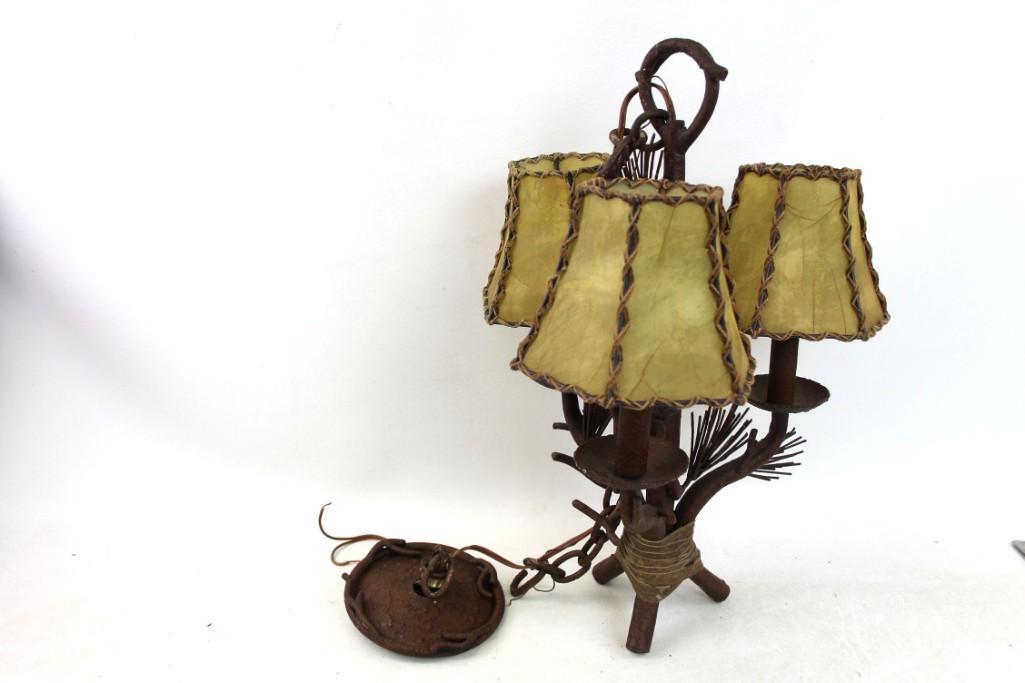 Rustic Pine Hanging Light Fixture or Lamp (1 of 6)