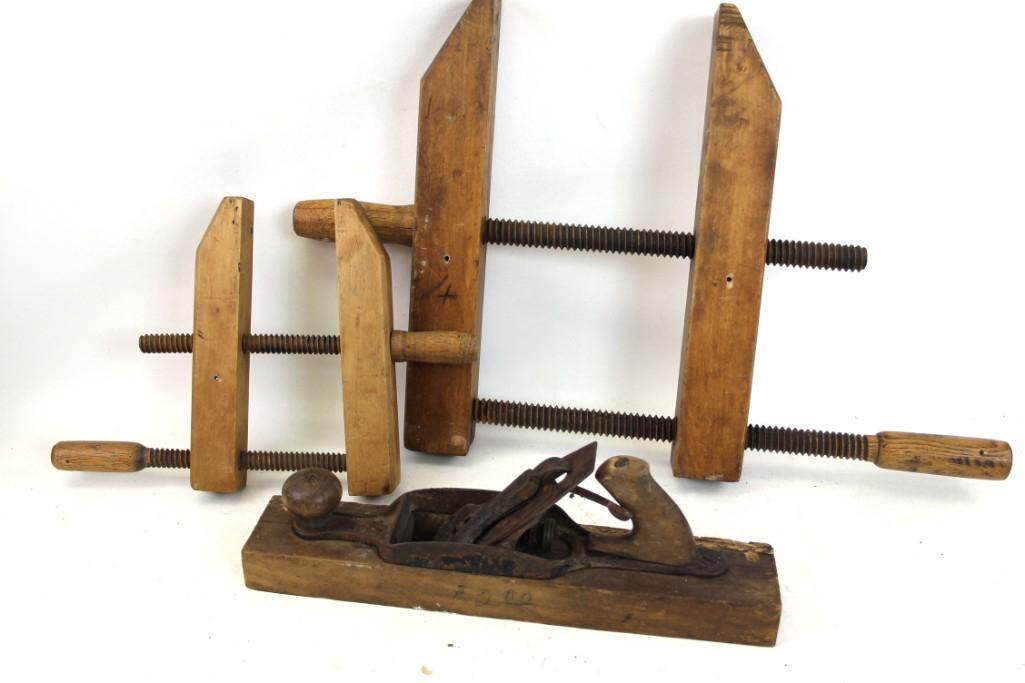Vintage Tools incl 2 Jorgenson Clamps and 1 Wooden (1 of 10)
