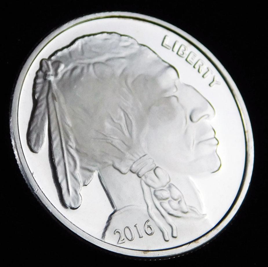 2016 BU Indian Head Buffalo 1 oz Silver Round (1 of 2)