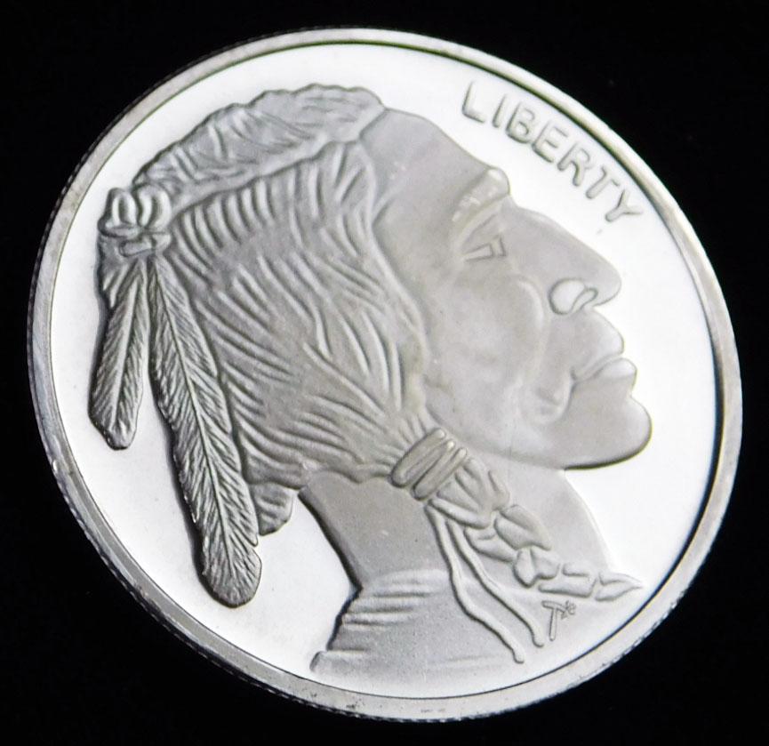 BU Indian Head Buffalo 1 oz Silver Round (1 of 2)