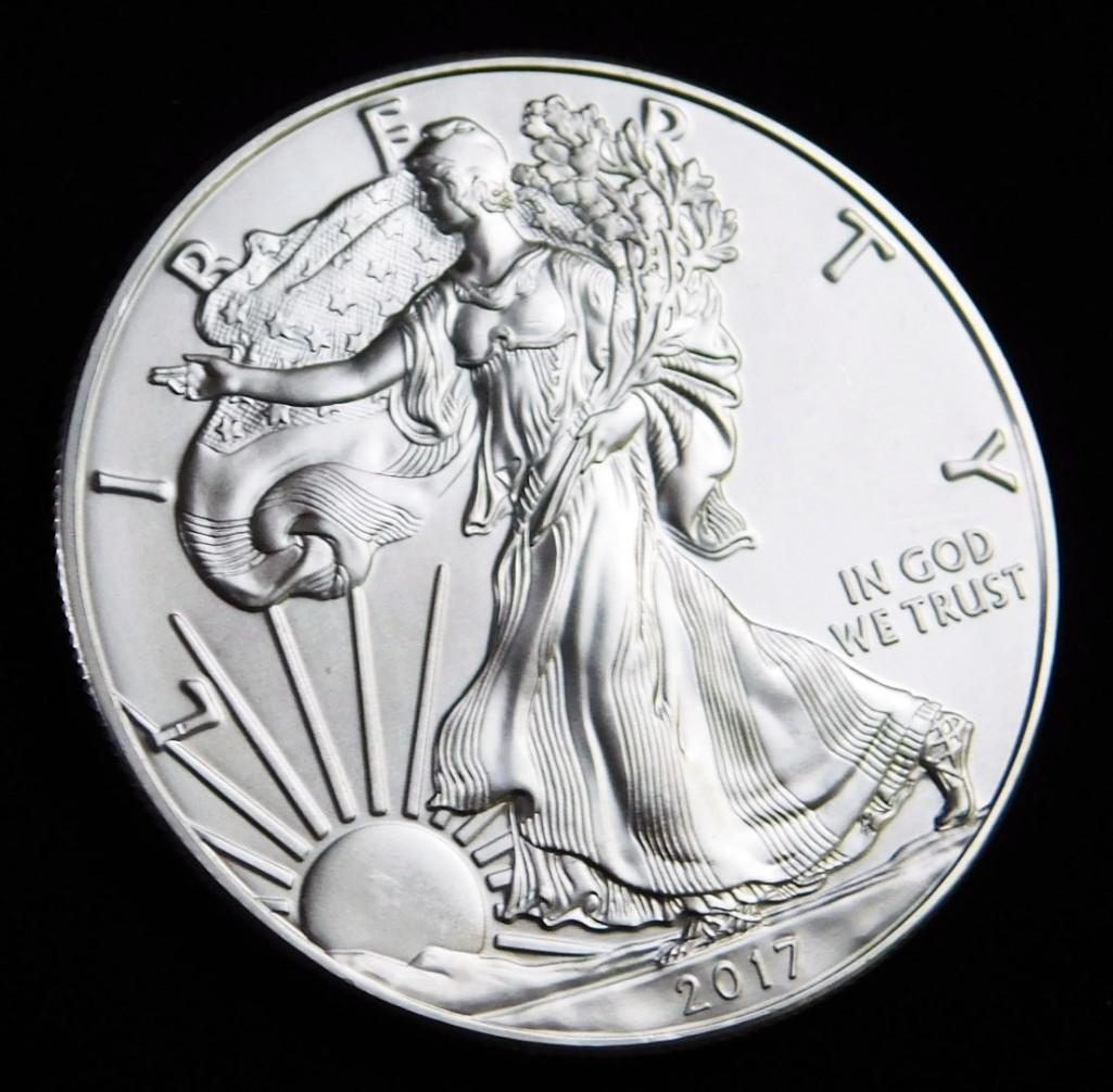 2017 BU American Silver Eagle 1 oz Silver Round (1 of 2)