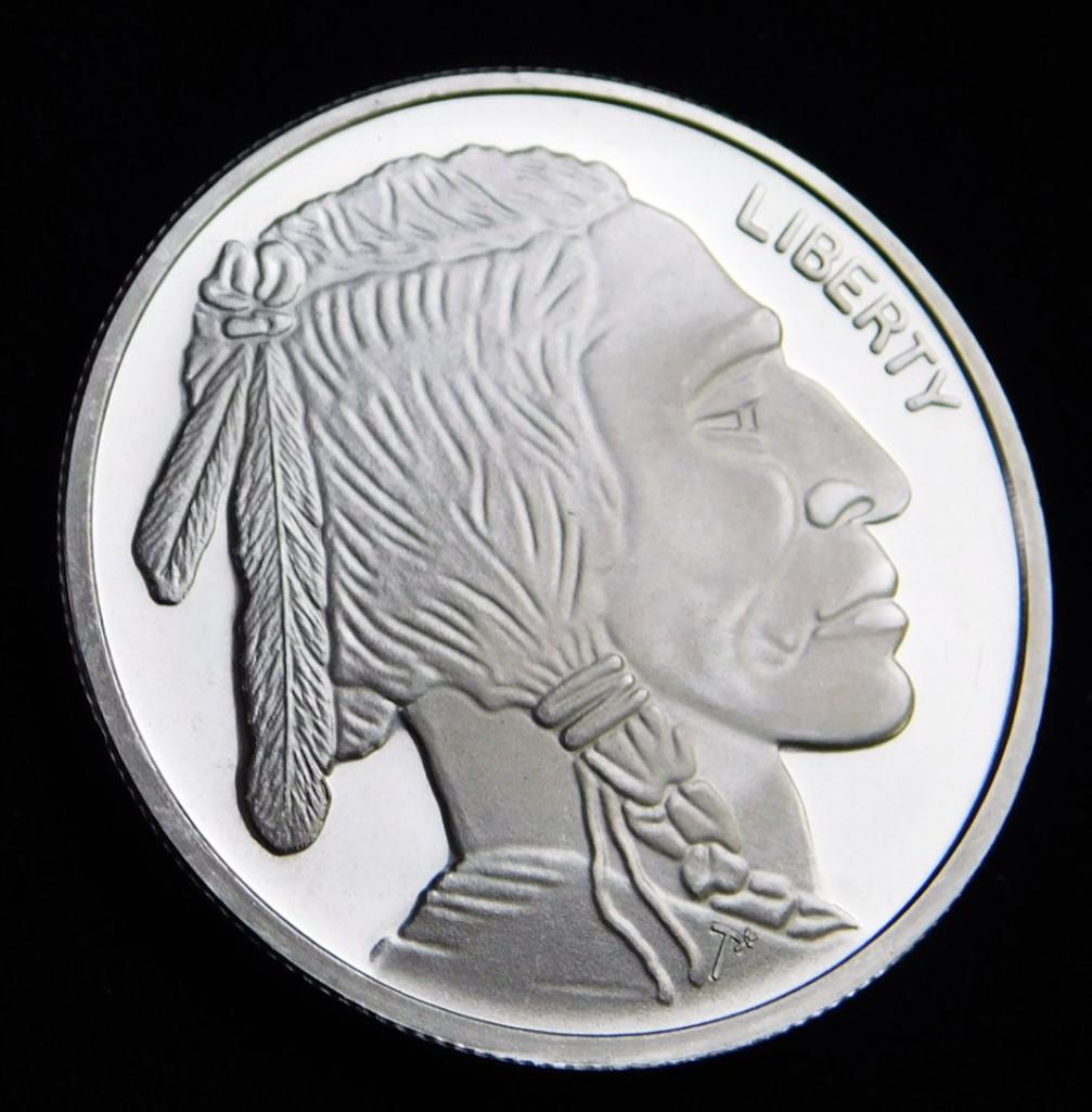BU Indian Head Buffalo 1 oz Silver Round (1 of 2)