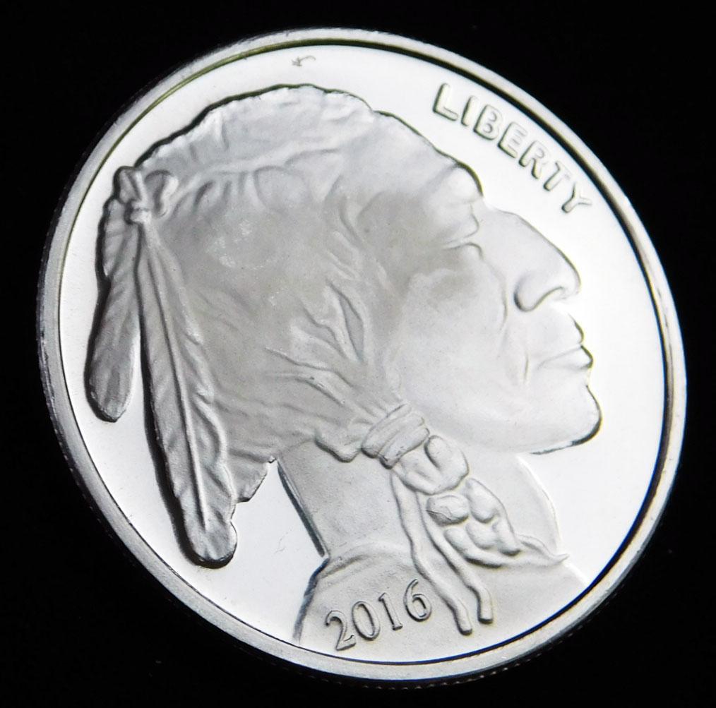 2016 BU Indian Head Buffalo 1 oz Silver Round (1 of 2)