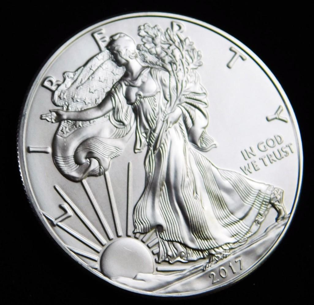 2017 BU American Silver Eagle 1 oz Silver Round (1 of 2)