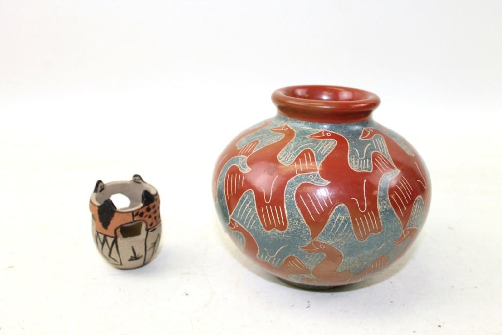 2 Mexican Pottery pieces - Friendship Pot and Esher (1 of 5)