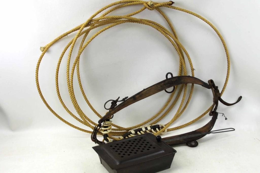 Rustic Misc Lot incl Campfire Popcorn Popper , Lasso (1 of 5)