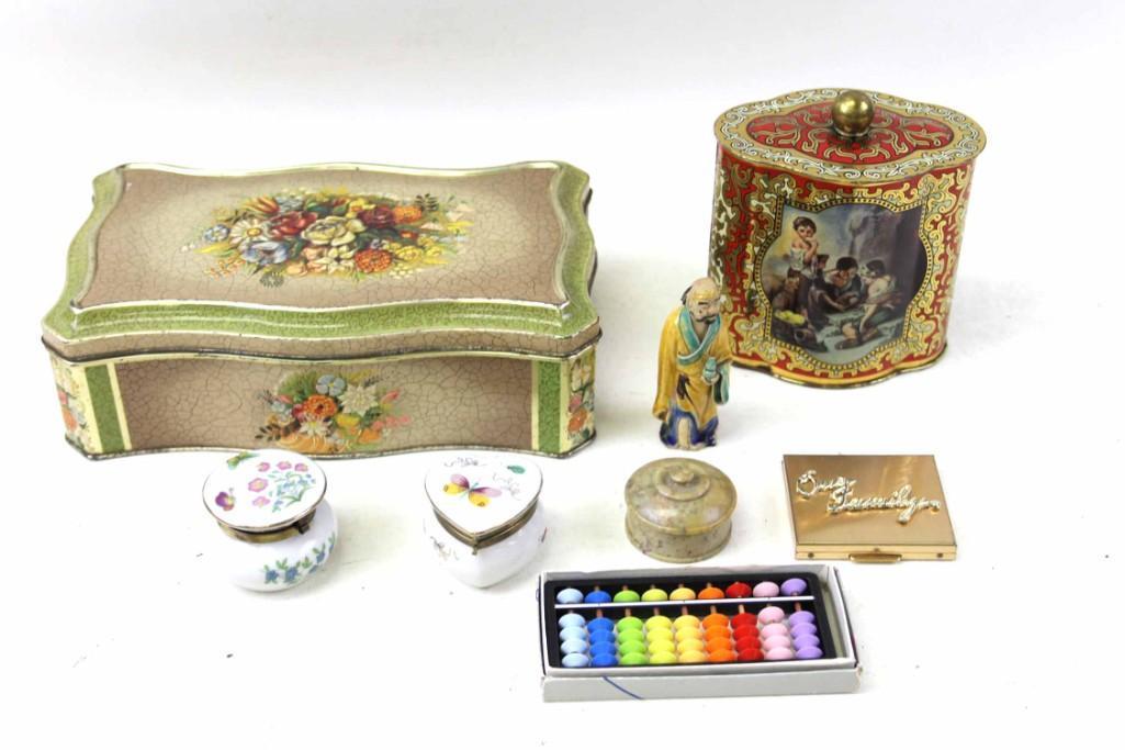 Lot of Smalls incl Vintage Trinket Boxes  , Tins , (1 of 5)