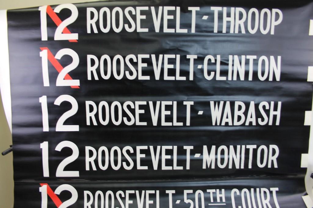 Vintage CTA Trolley Bus Route Banner Roll Chicago (1 of 6)