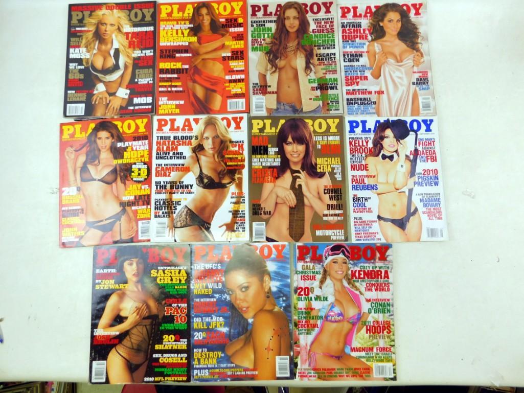 Lot of 11 Playboy Magazines - Complete year 2010 (1 of 3)