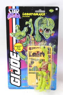 1994 GI Joe Star Brigade Lobotomaxx Alien Steller: 1994 GI Joe Star Brigade Lobotomaxx Alien Steller Explorer 3 3/4" Action Figure Hasbro , MOC , Sealed in original Package Lot A Condition: Card/package has age wear, creasing/bending, figure insi